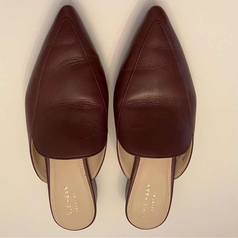 Cole Haan Ladies leather pointed-toe flat mules - Picture 4 of 8